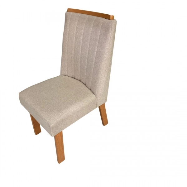 191 G Cadeira Coimbra 19 Cadeira para Mesa de Jantar Coimbra – Kit com 2 Unidades – Tecido Linho Cru – Encosto Anatômico e Estrutura 100% MDF