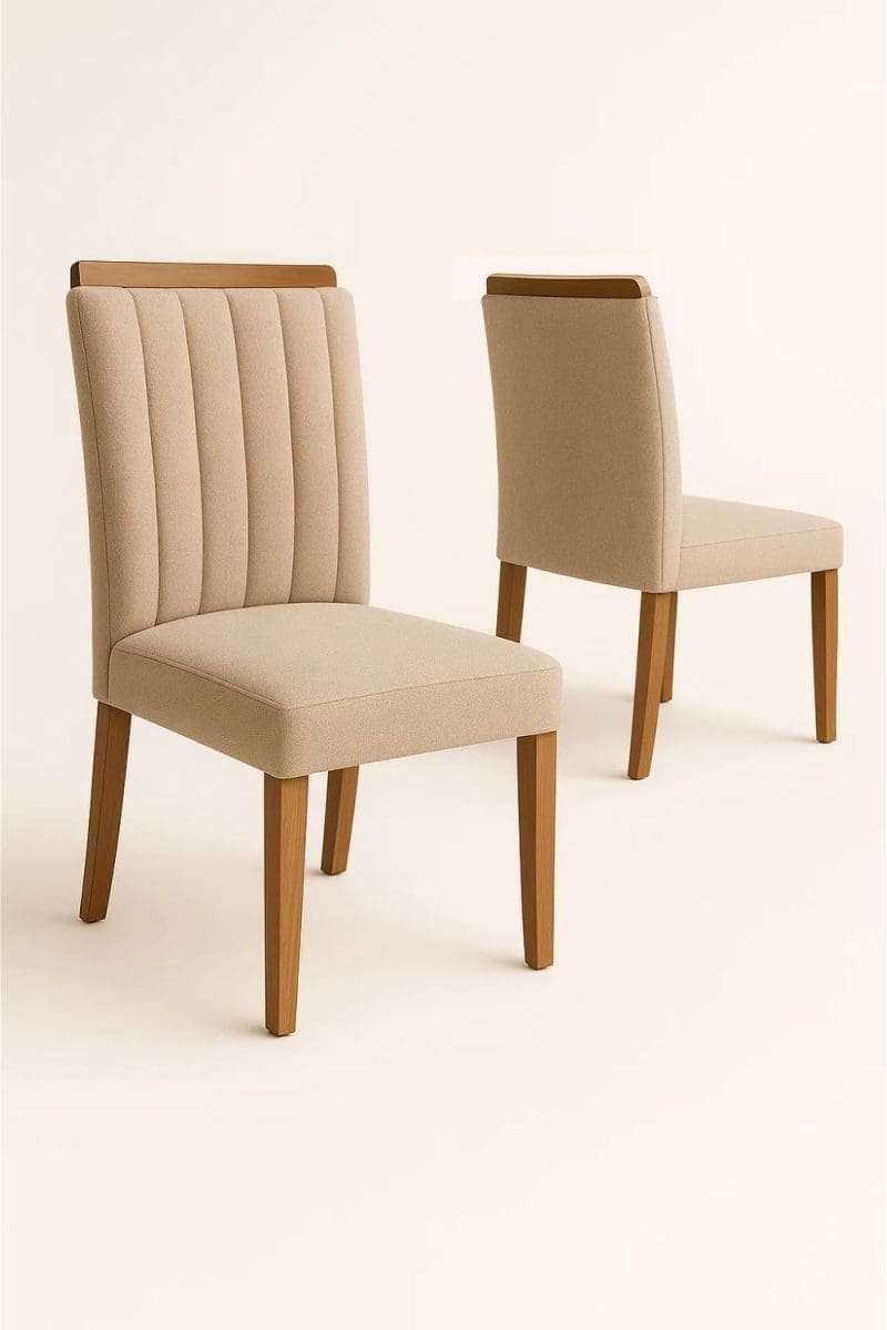 Design sem nome 1 1 Cadeira para Mesa de Jantar Coimbra – Kit com 2 Unidades – Tecido Linho Cru – Encosto Anatômico e Estrutura 100% MDF