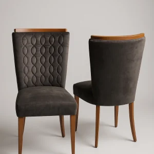 Cadeira para Mesa de Jantar Arizona - Tecido Veludo com Assento e Encosto e Cinza - Kit com 2 unidades.