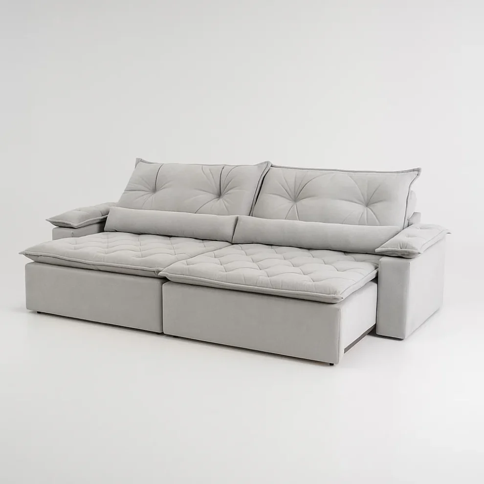 assets task 01jxdmj7j2ehkrhhwwd6tmmk21 1749583292 img 0 Sofá Retrátil/Reclinável Ambar - Veludo Cinza - 200cm