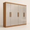 Guarda-Roupa Casal 6 Portas Memphis Plus – 6 Gavetas – Estrutura MDF – Cinamomo com Off White – 2,06 m