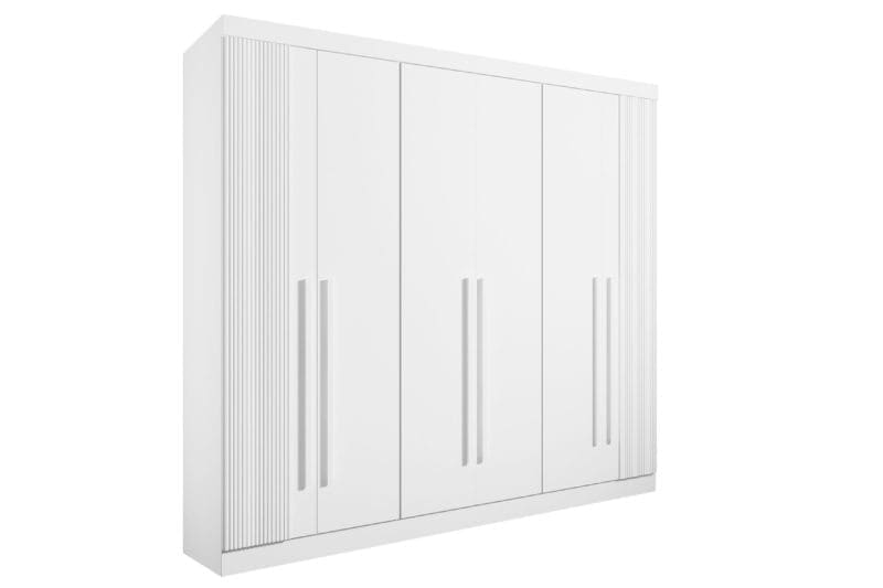 DA VINCI BRANCO scaled 1 Guarda-Roupa Casal 6 Portas Detroit – 6 Gavetas – 100% MDF – Branco – 2,75 m – Detroit – Ripado