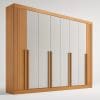 Guarda-Roupa Casal 8 Portas Boston – 8 Gavetas – 100% MDF – Cinamomo com Off White – 2,75 m – Ripado – Sapateira