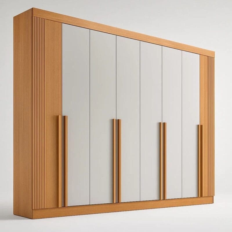 Guarda Roupa Ripado Guarda-Roupa Casal 8 Portas Boston – 8 Gavetas – 100% MDF – Cinamomo com Off White – 2,75 m – Ripado – Sapateira