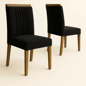 Cadeira Jaspe - P.U Preto - Kit com 2 Unidades