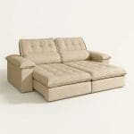 Sofá Retrátil e Reclinável Astro 230cm – Molas Ensacadas – Conforto com Espuma D33 – Linho Bege