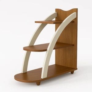 Mesa de Apoio Lateral Beck – 100% MDF – Design Moderno com Linhas Orgânicas – 3 Prateleiras