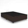 Base Box Baú Sultano Blindado – Casal – Tecido Linhão Marrom – Estrutura Reforçada e Abertura Superior – 138x188x44 cm