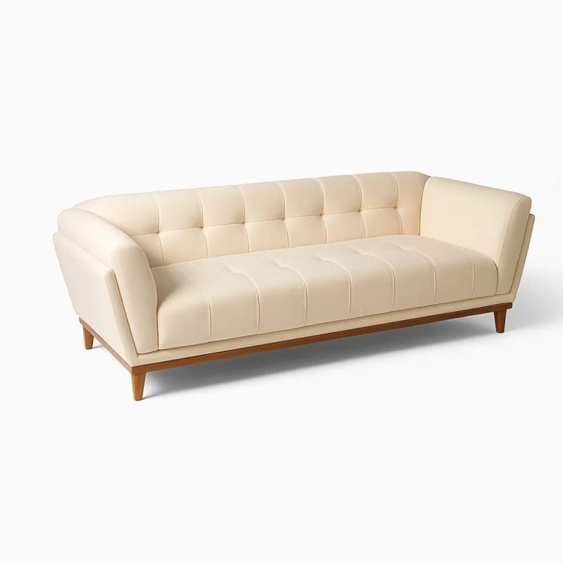 0001 2177 Sofá de 3 Lugares Bologna - Chenile Linho Creme - 236cm