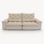 Sofá Rétratil e Reclinável Havana - Linho Cru - 230cm