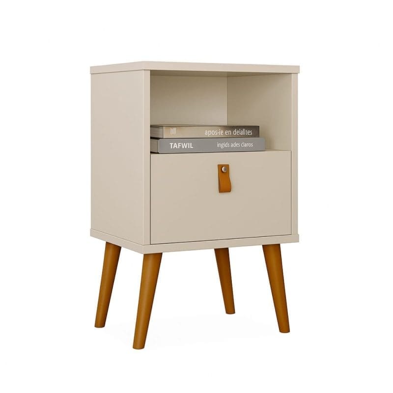 0001 4574 Mesa de Cabeceira Buzio 1 Gaveta - Off White