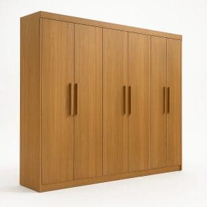 Guarda-Roupa Casal 6 Portas Memphis Plus – 6 Gavetas – Estrutura MDF – Cinamomo – 2,06 m