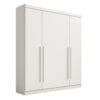 Guarda-Roupa Solteiro 4 Portas Detroit Plus – 3 Gavetas – 100% MDF – Branco – 1,85 m