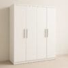 Guarda-Roupa Solteiro 4 Portas Memphis – 3 Gavetas – Estrutura MDF – Branco – 1,38 m