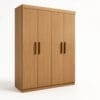Guarda-Roupa Solteiro 4 Portas Memphis – 3 Gavetas – Estrutura MDF – Cinamomo – 1,38 m