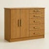 Cômoda Columbus – 6 Gavetas – 100% MDF – 1,36 m de Largura x 1,10 m de Altura - Cinamomo