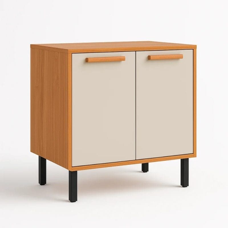 0001 5455 1 Balcão de Cozinha 2 Portas Júpiter - Cinamomo/Off White - 0,80 m
