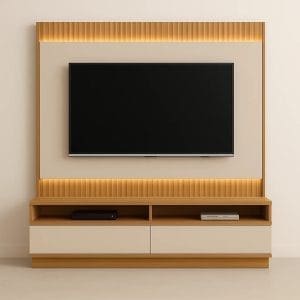 Rack + Painel Baeza com Led - Tuari/Off White