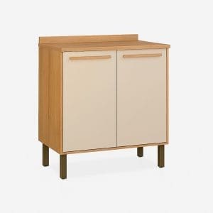 Balcão de cozinha 2 portas Diamantina - Cinamomo/Off White - 80x95
