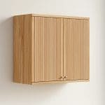 Armário Aéreo 2 Portas Pandora 80x74 cm – 100% MDF, Estilo Ripado, Dobradiças Slow Motion