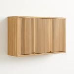 Armário Aéreo 3 Portas Pandora 120x74 cm – 100% MDF, Porta Canelada