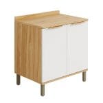 Balcão de Cozinha Pandora 2 Portas 80x90 cm – 100% MDF, Tampo Retangular e Pés Reguláveis