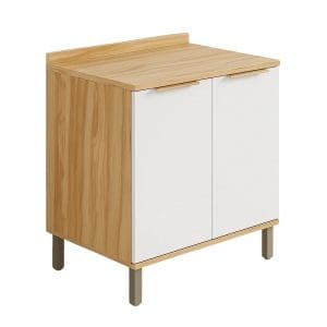 Balcão de Cozinha Pandora 2 Portas 80x90 cm – 100% MDF, Tampo Retangular e Pés Reguláveis