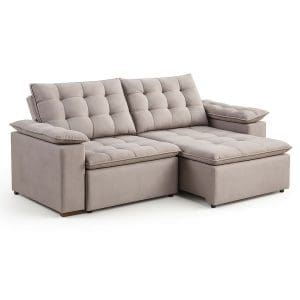 Sofá Retrátil e Reclinável Astreu - Linho  Creme - 200cm