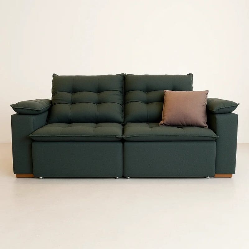 0001 7062 1 Sofá Retrátil e Reclinável Astreu - Linho Verde - 200cm
