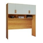 Módulo Aéreo Sonhare Casal Queen – Naturale/Off White, 100% MDF com Portas BP