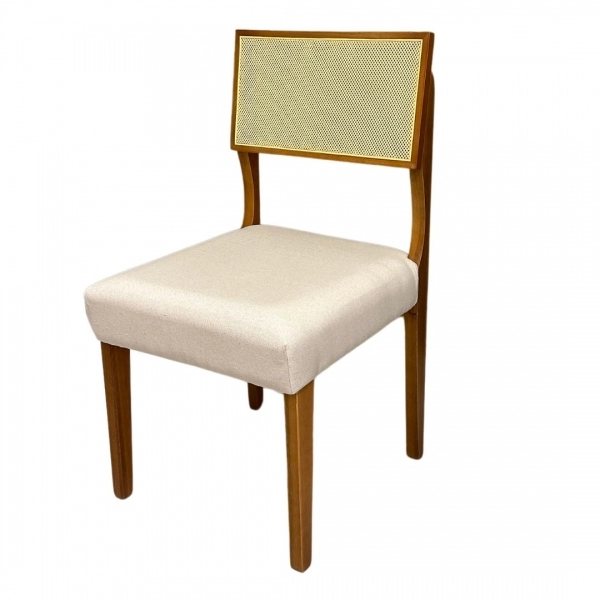 1593 G Cadeira Armani Com Tela 15 Cadeira com Telinha Armani - Kit com 2 Unidades - Cor Mel