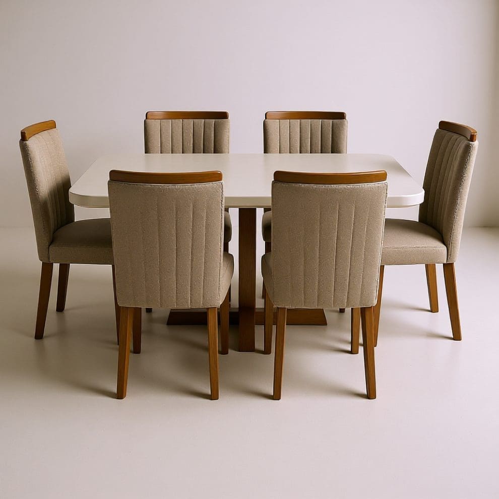 1756143431921 e1d5f693 909e 469a b586 10ef98390e8d Mesa de Jantar Naturale/Off white Coimbra com 6 cadeiras