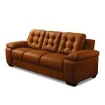 Sofá de 3 Lugares Pitsburgo 207 cm – Corano Terracota, Espuma D33, Molas S e Encosto Desmontável