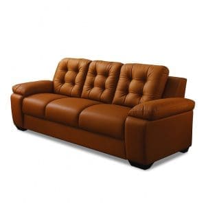 Sofá de 3 Lugares Pitsburgo 207 cm – Corano Terracota, Espuma D33, Molas S e Encosto Desmontável