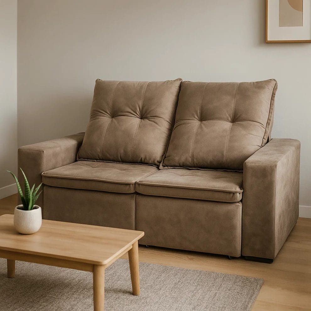 2 14 Sofá Retrátil e Reclinável 3 Lugares Sem Caixa Liverpool 180x150 – Veludo Luxo Marrom