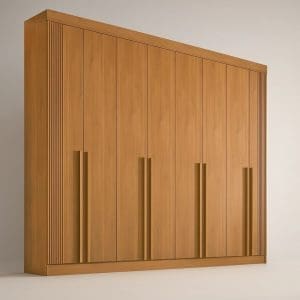Guarda-Roupa Casal 8 Portas Boston – 8 Gavetas – 100% MDF – Cinamomo – 2,75 m – Ripado – Sapateira