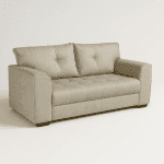 Sofá de 3 Lugares Dulce 188 cm – Tecido Jolie Bege, Espuma D28 Soft e Molas Zig Zag