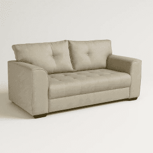 Sofá de 3 Lugares Dulce 188 cm – Tecido Jolie Bege, Espuma D28 Soft e Molas Zig Zag