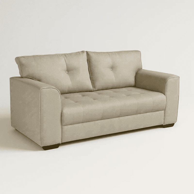 217 Sofá de 3 Lugares Dulce 188 cm – Tecido Jolie Bege, Espuma D28 Soft e Molas Zig Zag