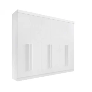 Guarda-Roupa Casal 6 Portas Da Vinci Plus – 6 Gavetas – 100% MDF – Branco – 2,75 m