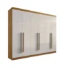 Guarda-Roupa Casal 6 Portas Da Vinci Plus – 6 Gavetas – 100% MDF – Cinamomo com Off White – 2,75 m