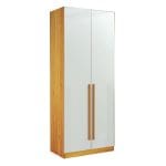 Módulo Guarda-Roupa 2 Portas Sonhare – 230 cm – Naturale/Off White, 100% MDF e Portas BP