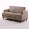 Sofá de 2 Lugares Roma 136 cm – Chenille Linho Areia, Espuma D33, Molas S e Encosto Desmontável