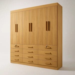 Guarda-Roupa Casal 6 Portas Austin Plus – 12 Gavetas – Estrutura MDF – Cinamomo – 2,40 m