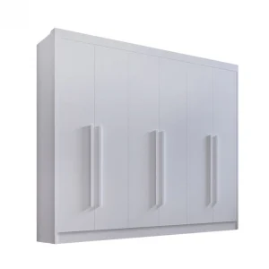 Guarda-Roupa Casal 6 Portas New Athos – 6 Gavetas – 100% MDF – Sapateira – Branco – 2,78 m
