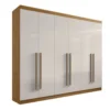 Guarda-Roupa Casal 6 Portas New Athos – 6 Gavetas – 100% MDF – Sapateira – Cinamomo com Off White – 2,78 m