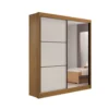 Guarda-Roupa Casal 2 Portas Athenas – 3 Gavetas – 100% MDF – Cinamomo com Off White – 1,85 m – Com Espelho