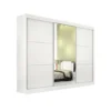 Guarda-Roupa Casal 3 Portas Los Angeles – 6 Gavetas – 100% MDF – Branco – 2,73 m – Com Espelho