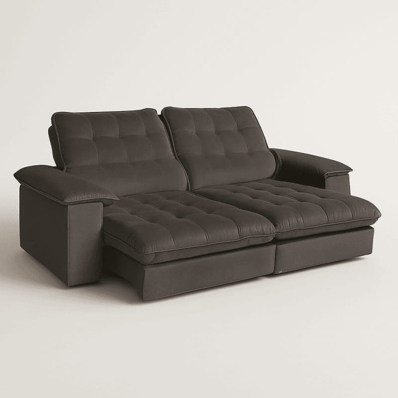 7070834b c195 4777 9580 a744c3991fb0 Sofá Retrátil e Reclinável Astro 2,90m – Molas Ensacadas e Espuma D33 – Veludo Luxo Marrom – Pillow Top 14cm