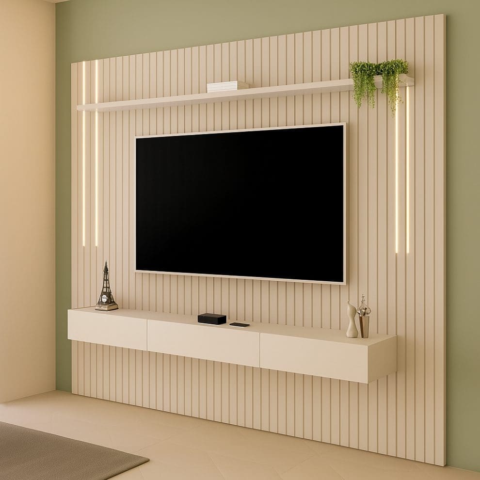 9adbbd77 0a21 436f 8ac4 8f5f7e2a6fbe Home Suspenso Ripado Maggiore 223x240 cm – Bali, MDF 15 mm, Nicho Central e LED para TV até 65”